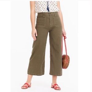 J. Crew Point Sur Washed Wide Leg Crop Pants